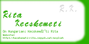 rita kecskemeti business card